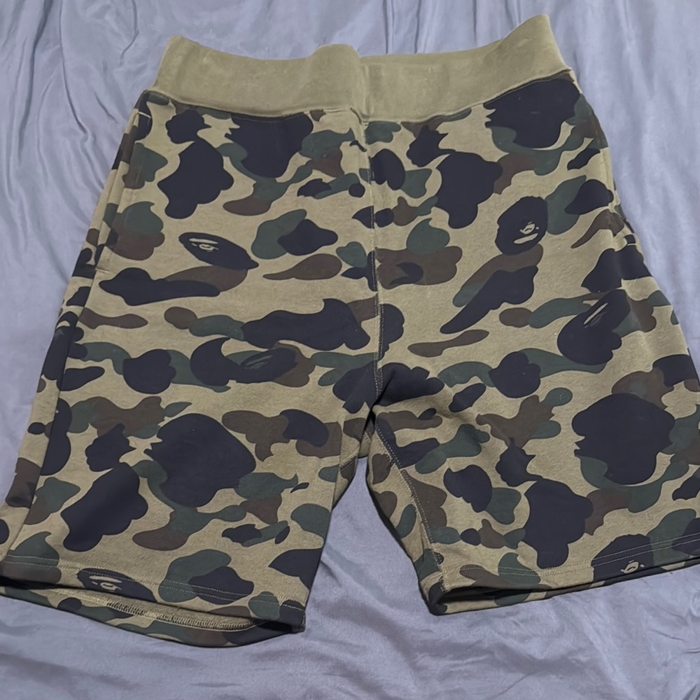 Bape Green Camo Athletic Shorts